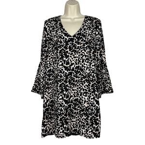 NEW! Chandler Henry Shift Dress Long Sleeve Animal Print Casual Modest - S